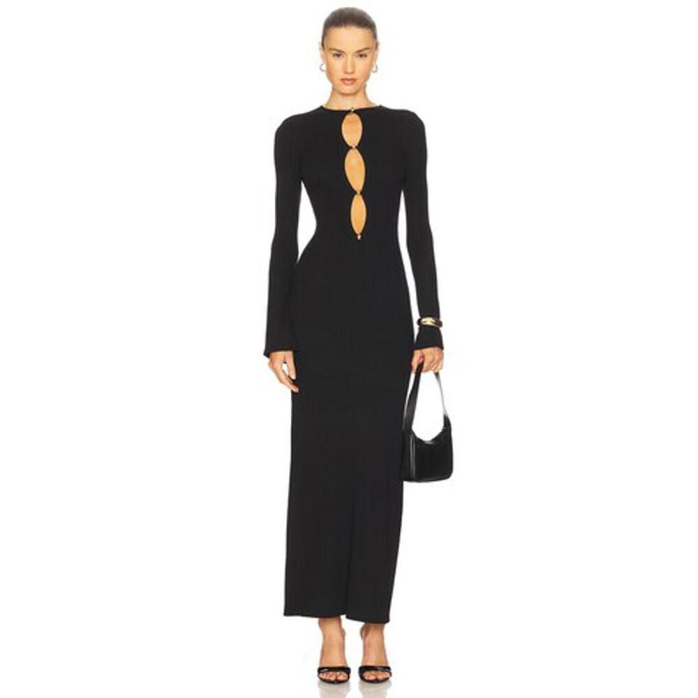 Bardot Nautico Knit Maxi Dress in Black